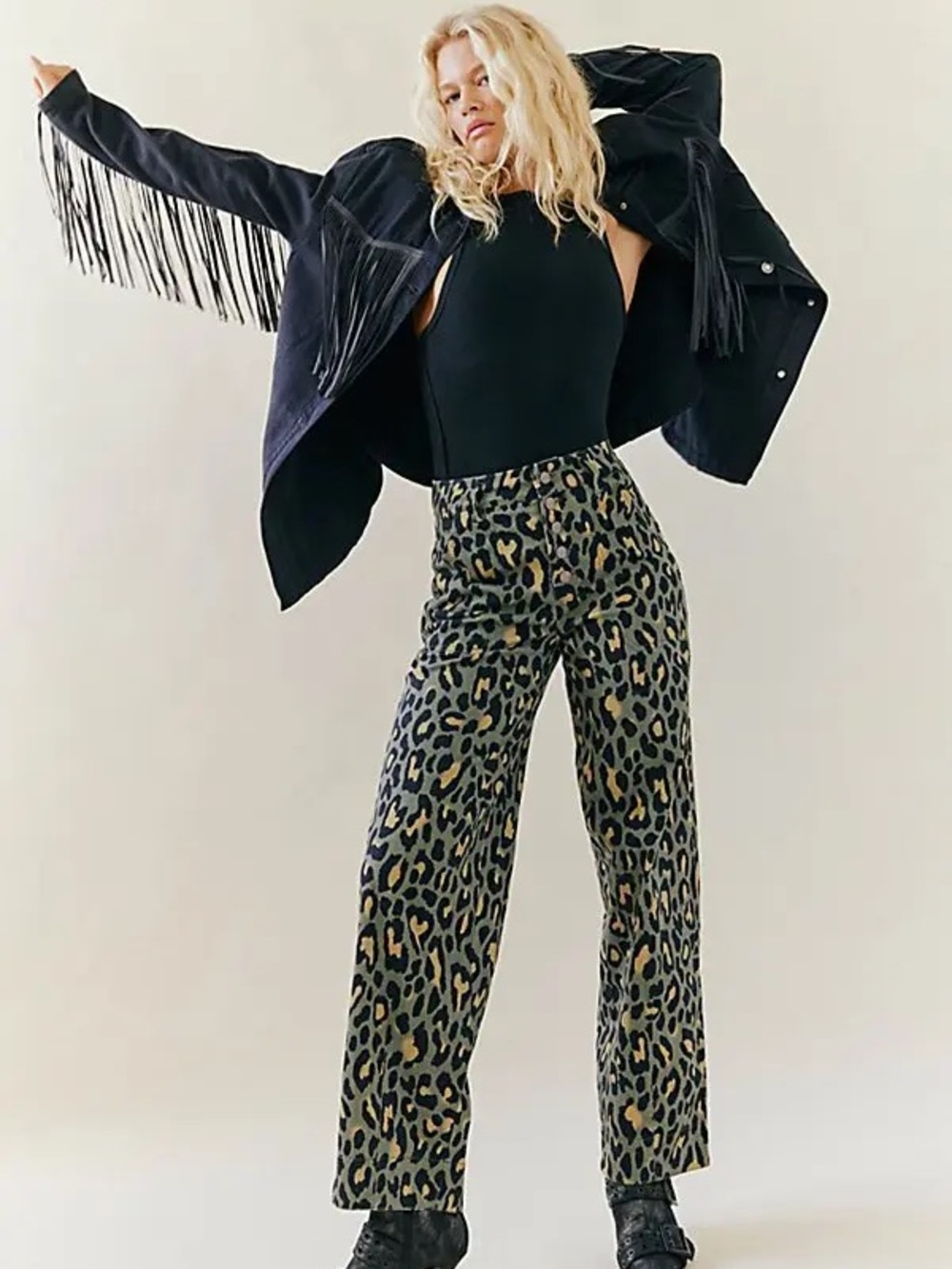 Free People We The Free Jordy Leopard High-Rise
Straight Pants - Size 2 (EUC)